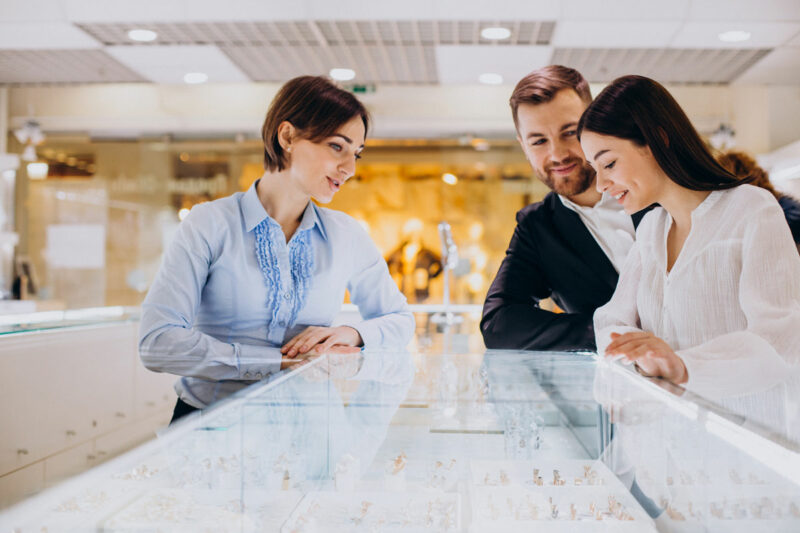 Understanding the Four Basic Jewellery Customer Types couple in jewellery store